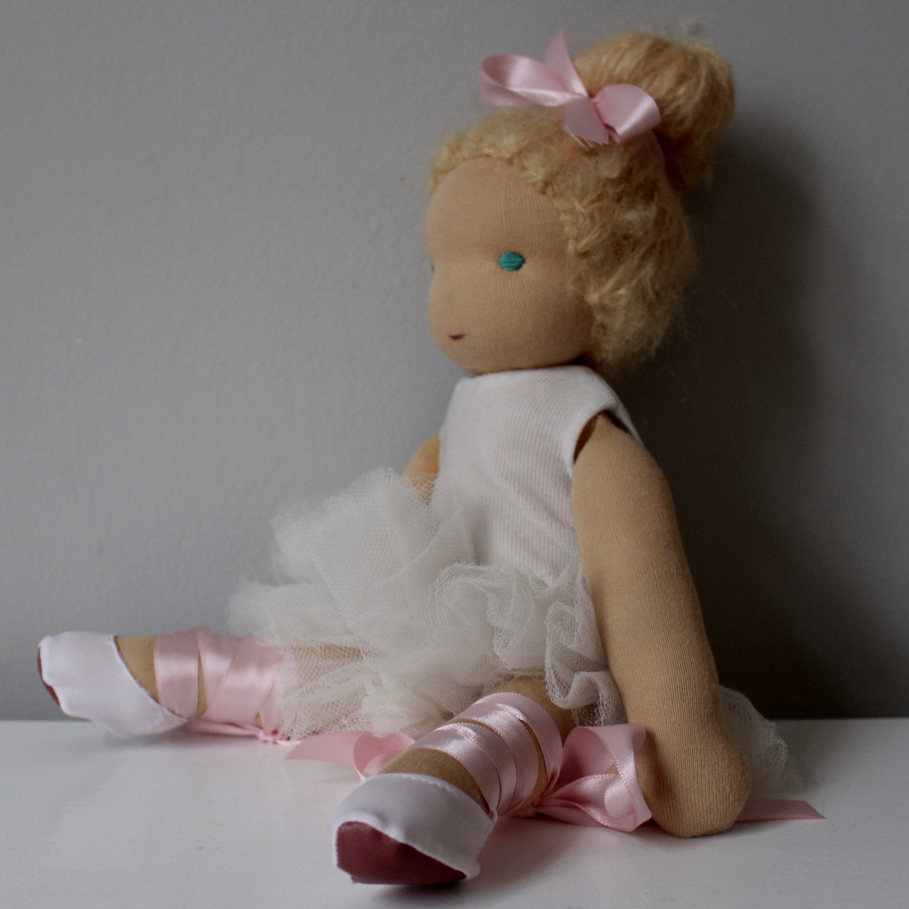 Ballet Waldorf doll with ballet outfit and ballet shoes