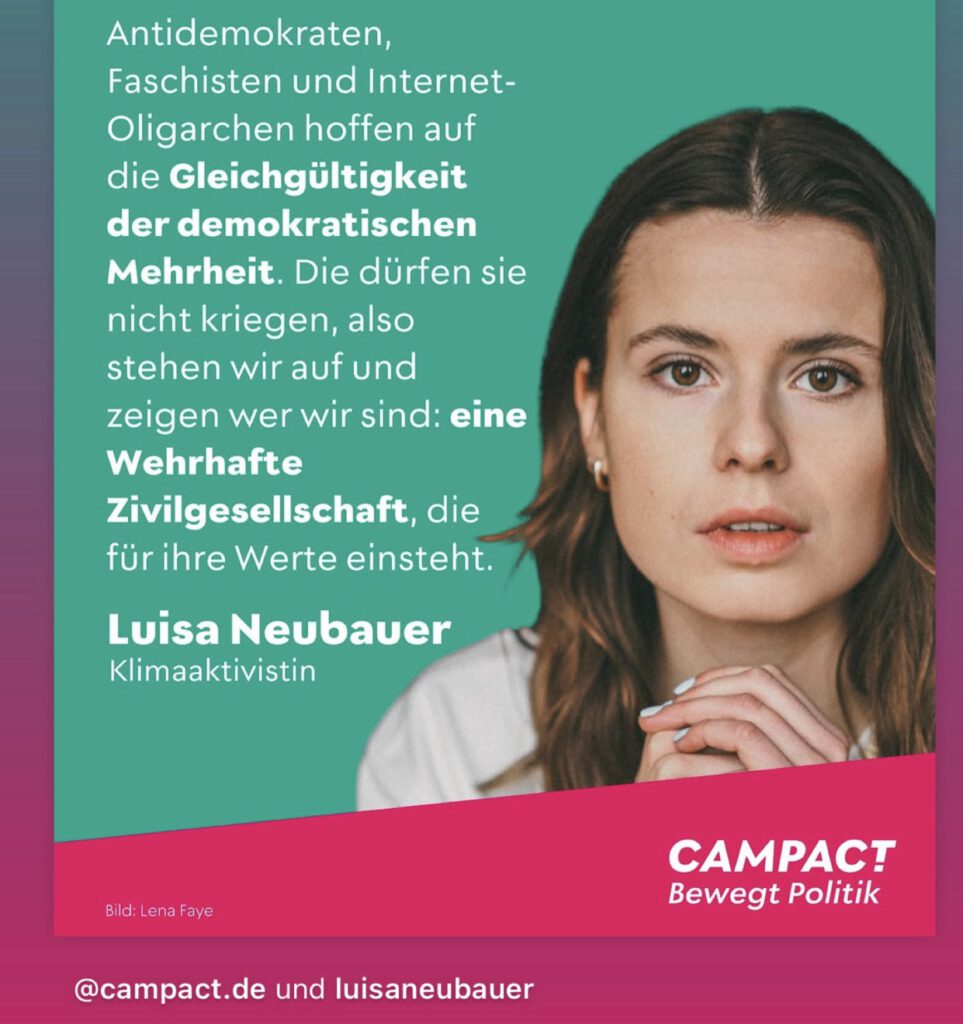 Gegen rechts: Was Luisa Neubauer zur Gleichgültigkeit der Masse sagt